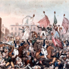 print depicting the Peterloo Massacre