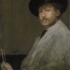 436px-Whistler_Selbstporträt Self-Portrait of James McNeill Whistler, Arrangement in Gray: Portrait of the Painter, c. 1872