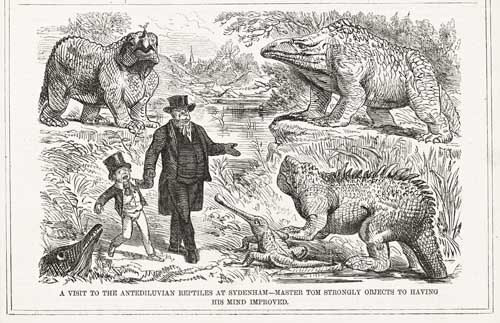 John Leech, “A Visit to the Antediluvian Reptiles"