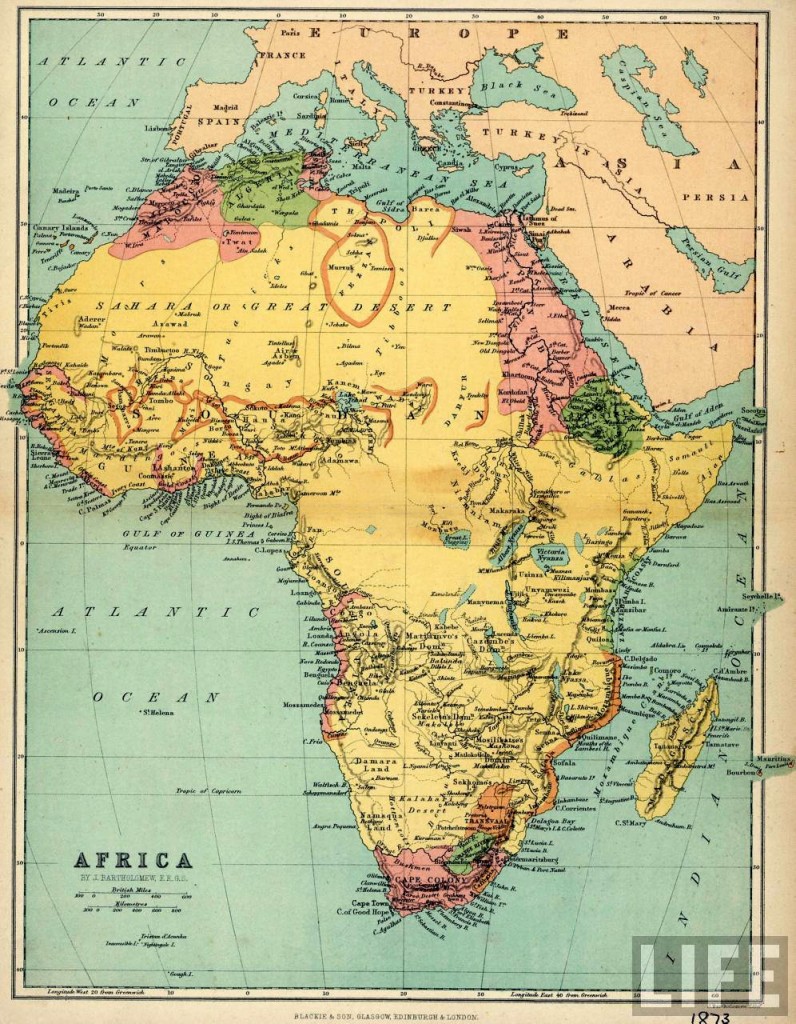 Map of Africa, 1874