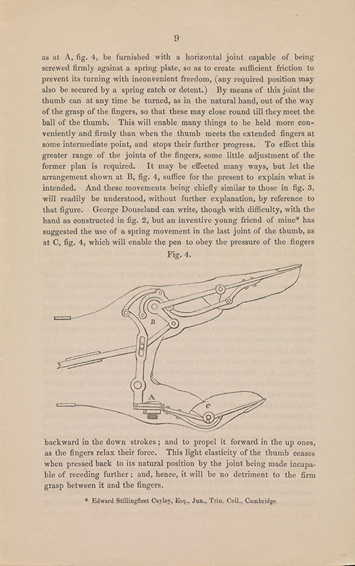 Fig.3.CayleyWritingHandsm description of an artificial hand by Cayley