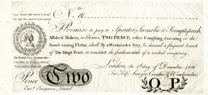 Two Pence Note Imitation