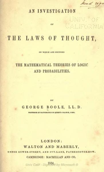 Cover image of Boole's <em>Laws of Thought</em>